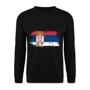 Drapeau Serbie - Sweat-shirt Unisexe - noir - Devant - Alina (178cm) & Michal (187cm)