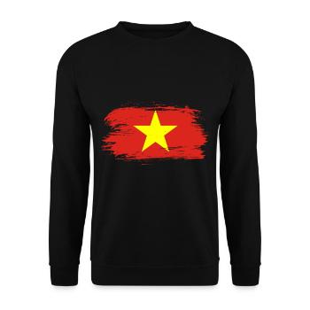 Vietnam Flag - Unisex Sweatshirt - black - Front - Alina (178cm) & Michal (187cm)