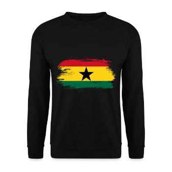 Ghana Flagge - Unisex Pullover - Schwarz - Vorne - Alina (178cm) & Michal (187cm)