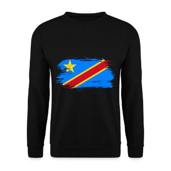 Kongo Flagge - Unisex Pullover - Schwarz - Vorne - Alina (178cm) & Michal (187cm)