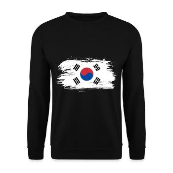 South Korea flag - Unisex Sweatshirt - black - Front - Alina (178cm) & Michal (187cm)