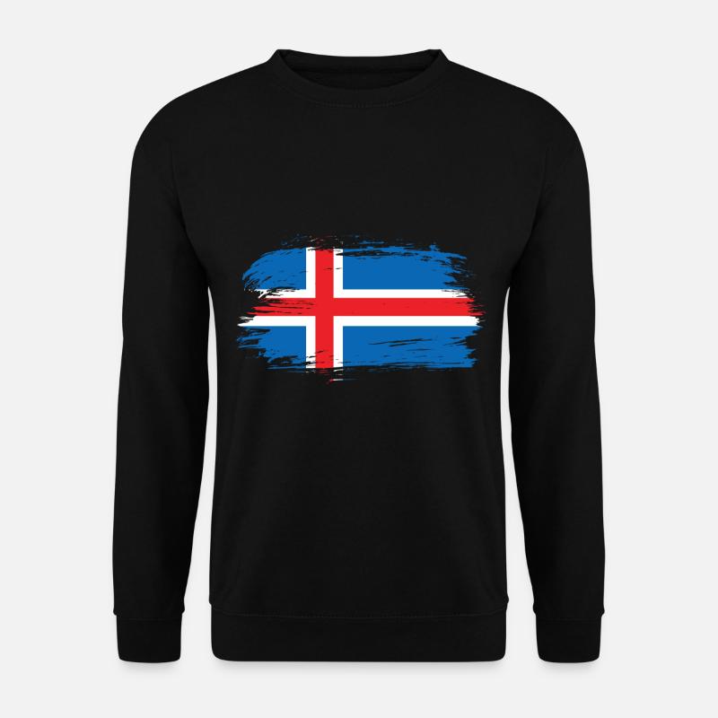 Island Flagge - Unisex Pullover - Schwarz