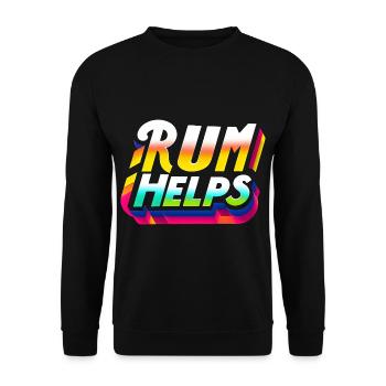 Rum Helps 9 - Unisex Pullover - Schwarz - Vorne - Alina (178cm) & Michal (187cm)