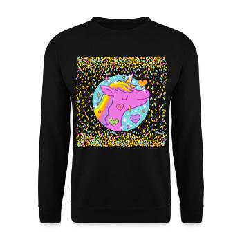 Unicorn in the glitter - Unisex Sweatshirt - black - Front - Alina (178cm) & Michal (187cm)