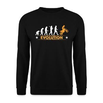 Motocross Evolution - orange/weiss - Unisex Pullover - Schwarz - Vorne - Alina (178cm) & Michal (187cm)