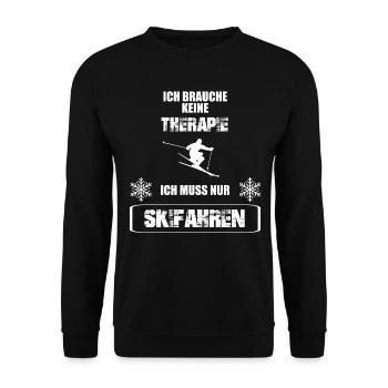 Ski Therapie Skifahren - Unisex Pullover - Schwarz - Vorne - Alina (178cm) & Michal (187cm)