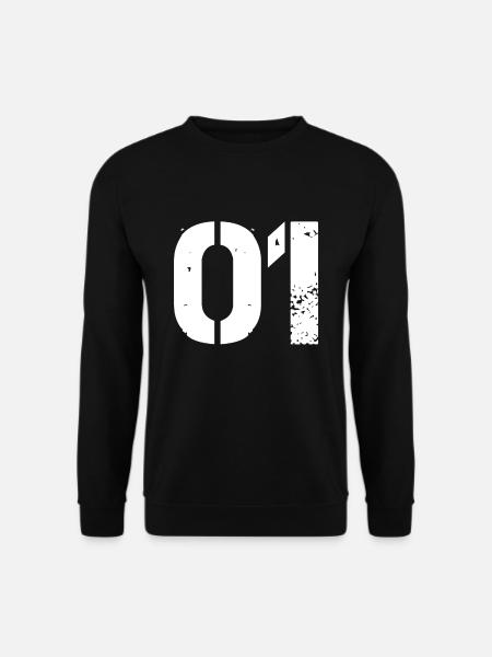 Trikotnummer 01 - Unisex Pullover - Schwarz