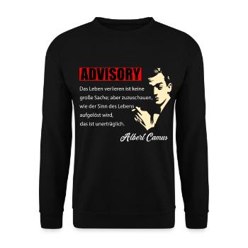 Philosophy Alber Camus - Losing Life - Unisex Sweatshirt - black - Front - Alina (178cm) & Michal (187cm)