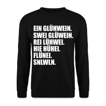 Glühwein Weihnachten Besoffen - Unisex Pullover - Schwarz - Vorne - Alina (178cm) & Michal (187cm)