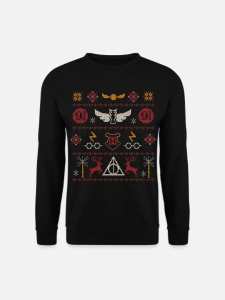 Harry Potter Ugly Christmas Sweater Design - Unisextröja - svart