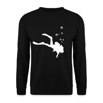 Tauchen Taucher Geschenkidee - Unisex Pullover - Schwarz - Vorne - Alina (178cm) & Michal (187cm)