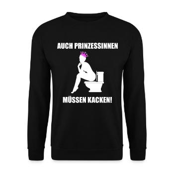 Prinzessinnen Kacken Lustig Geschenkidee - Unisex Pullover - Schwarz - Vorne - Alina (178cm) & Michal (187cm)