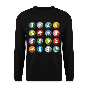 Robot famille - Sweat-shirt Unisexe - noir - Devant - Alina (178cm) & Michal (187cm)