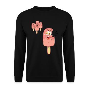 It's not funny to eat tea. Funny ice cream. - Unisex Sweatshirt - black - Front - Alina (178cm) & Michal (187cm)