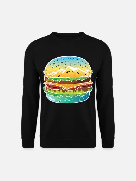 Delicious burger artwork Tee. Leckerer Burger Kuns - Unisex Pullover - Schwarz