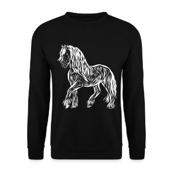 Cheval - Sweat-shirt Unisexe - noir - Devant - Alina (178cm) & Michal (187cm)