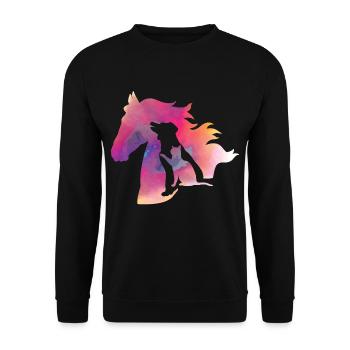 Tee shirt Animaux de compagnie chien chat cheval coloré - Sweat-shirt Unisexe - noir - Devant - Alina (178cm) & Michal (187cm)