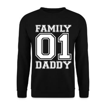 Family Daddy Number One - Unisex Sweatshirt - black - Front - Alina (178cm) & Michal (187cm)