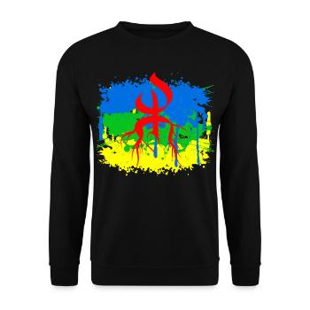 Drapeau amazigh - Sweat-shirt Unisexe - noir - Devant - Alina (178cm) & Michal (187cm)