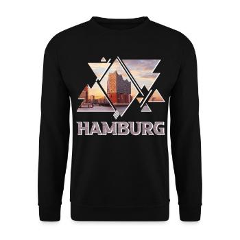 Hambourg Allemagne Elbphilharmonie Hafen Skyline - Sweat-shirt Unisexe - noir - Devant - Alina (178cm) & Michal (187cm)