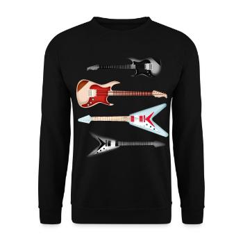 Gitarren Gitarrist Musiker Konzert Geburtstag Idee - Unisex Pullover - Schwarz - Vorne - Alina (178cm) & Michal (187cm)
