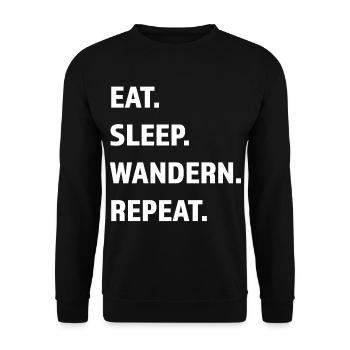 Lustiger Wander Spruch Damen Geschenk Berg Wandern - Unisex Pullover - Schwarz - Vorne - Alina (178cm) & Michal (187cm)