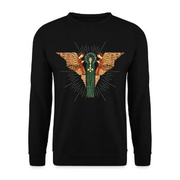 Art Nouveau, Arts & Crafts Vintage Angel Motif - Sweat-shirt Unisexe - noir - Devant - Alina (178cm) & Michal (187cm)