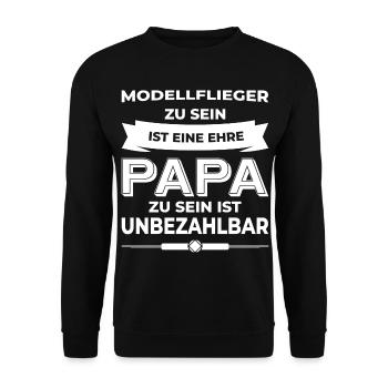 Modellflieger Papa - Unisex Pullover - Schwarz - Vorne - Alina (178cm) & Michal (187cm)