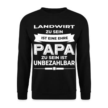 Landwirt Papa - Unisex Pullover - Schwarz - Vorne - Alina (178cm) & Michal (187cm)