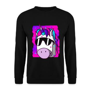 Einhorn - Unisex Pullover - Schwarz - Vorne - Alina (178cm) & Michal (187cm)