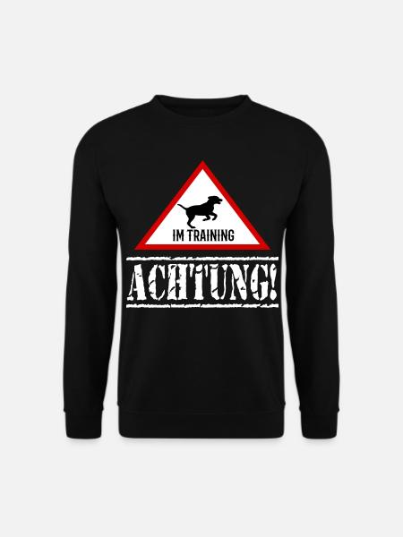 Hund im Training Hundetrainer Achtung - Unisex Pullover - Schwarz
