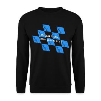 Scheiß da nix - Unisex Pullover - Schwarz - Vorne - Alina (178cm) & Michal (187cm)