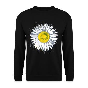 Daisy Stencil Graffiti Flower Marguerite - Unisex Sweatshirt - black - Front - Alina (178cm) & Michal (187cm)