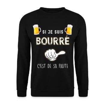 Beer, If I'm drunk beer humor dad, uncle - Unisex Sweatshirt - black - Front - Alina (178cm) & Michal (187cm)