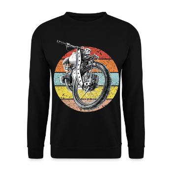 Moto, Vintage - Sweat-shirt Unisexe - noir - Devant - Alina (178cm) & Michal (187cm)