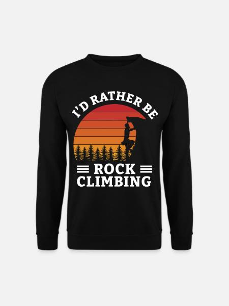 Boulder Klettern Bergsteigen Felsklettern Geschenk - Unisex Pullover - Schwarz