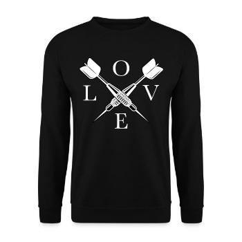 Darts Love Darts Dartsport Gift Idea - Unisex Sweatshirt - black - Front - Alina (178cm) & Michal (187cm)