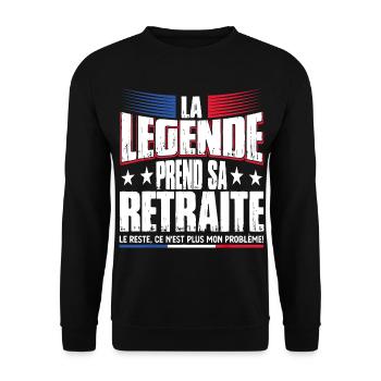 La Légende Prend Sa Retraite - Retraite cadeau - Sweat-shirt Unisexe - noir - Devant - Alina (178cm) & Michal (187cm)