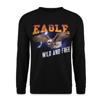 Eagle Eagle Freedom Freedom Nature Aventure - Sweat-shirt Unisexe - noir - Devant - Alina (178cm) & Michal (187cm)