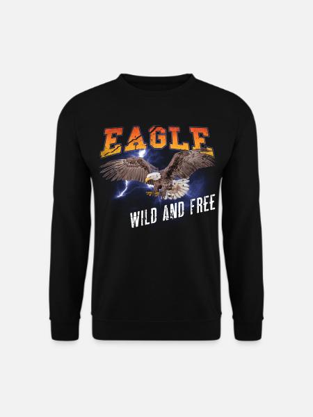 Adler Eagle Freedom Freiheit Natur Abenteuer - Unisex Pullover - Schwarz