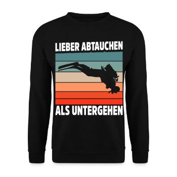Tauchen Schorcheln Taucher Apnoe Scuba Tauchen - Unisex Pullover - Schwarz - Vorne - Alina (178cm) & Michal (187cm)