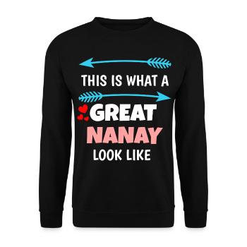 Philippines Filipino Nanay Nana Grandma I Gift - Unisex Sweatshirt - black - Front - Alina (178cm) & Michal (187cm)
