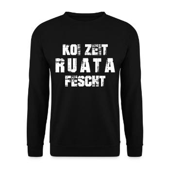 Koi Zeit Ruatafescht Rutenfest Ravensburger - Unisex Pullover - Schwarz - Vorne - Alina (178cm) & Michal (187cm)