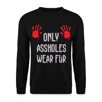 Seuls les connards portent de la fourrure - Sweat-shirt Unisexe - noir - Devant - Alina (178cm) & Michal (187cm)