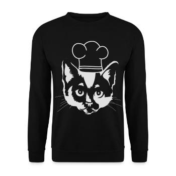 Chapeau de chef de chat Cuisine Cuisine Chat Enfants - Sweat-shirt Unisexe - noir - Devant - Alina (178cm) & Michal (187cm)