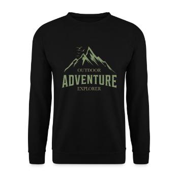 Outdoor Adventure Explorer Berge Naturliebhaber - Unisex Pullover - Schwarz - Vorne - Alina (178cm) & Michal (187cm)