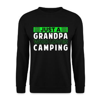Just A Grandpa Who Loves Camping - Unisex Sweatshirt - black - Front - Alina (178cm) & Michal (187cm)