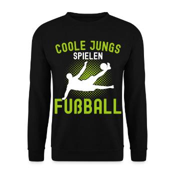 Fußballspieler Geschenk Fußball Fan Fußballer - Unisex Pullover - Schwarz - Vorne - Alina (178cm) & Michal (187cm)