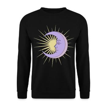 Sonne und Mond - Unisex Pullover - Schwarz - Vorne - Alina (178cm) & Michal (187cm)