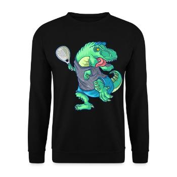 Padel Saurus Dinosaur T Rex Padelista - Unisex Sweatshirt - black - Front - Alina (178cm) & Michal (187cm)